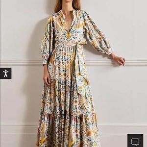 NWT Boden Ava Tiered Maxi Dress- Enchanting Peacock